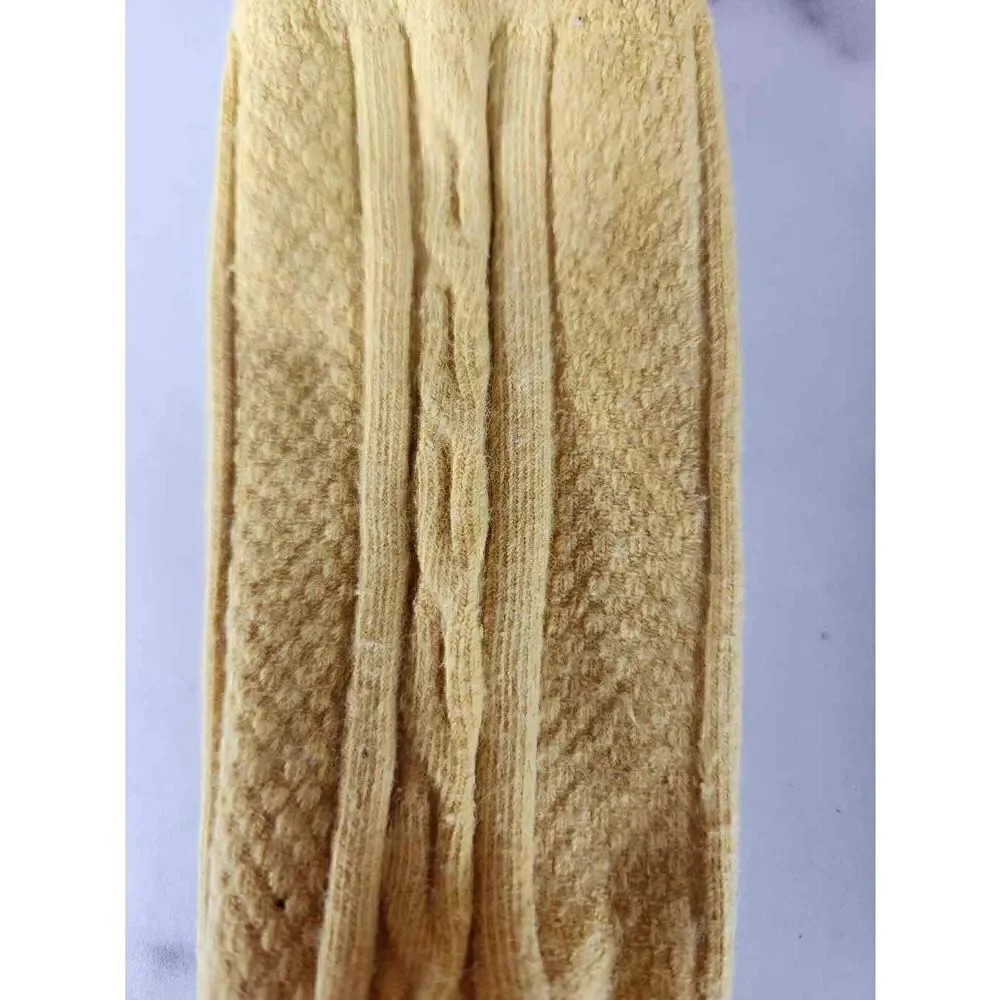 Baby socks 6-12 month mustard yellow knit ribbed calf length
